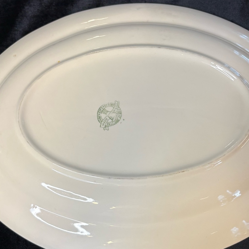Vintage Oval Serving Platter Made By Paden City Pottery Company - Picture 4 of 7